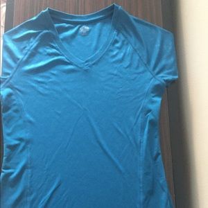 Blue athletic short sleeved top